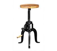 Indian Hub Cosmo Industrial Small Crank Table L30xW30xH50cm (Extendable - 70 cm) in Brown Indian Hub Brown