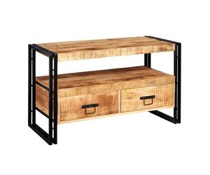 Indian Hub Cosmo Industrial TV Stand - Solid Mango Wood - L45 x W102 x H60 cm in Brown Indian Hub Brown