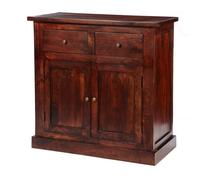 Indian Hub Jaipur Dark Mango 2 Door Sideboard - Solid Mango Wood - L50 x W90 x H90 cm in Brown Indian Hub Brown