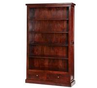 Indian Hub Jaipur Dark Mango Large Bookcase - Solid Mango Wood - L35 x W110 x H180 cm in Brown Indian Hub Brown