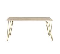Indian Hub Light Gold Dining Table - Solid Mango Wood - L85 x W160 x H76 cm in Brown Indian Hub Brown
