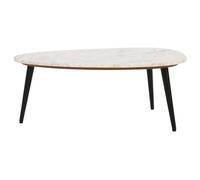 Indian Hub Opal Coffee Table with White Marble Top & Metal Legs L60 x W90 x H35cm Indian Hub White