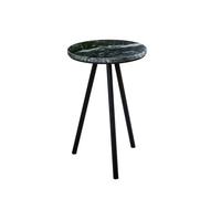 Indian Hub Opal Side Table with Black Marble Top & Metal Legs - L30 x W30 x H45cm Indian Hub Black