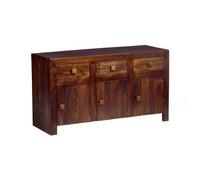 Indian Hub Toko Dark Mango Large Sideboard - Solid Mango Wood - L45xW135xH75 cm in Brown Indian Hub Brown