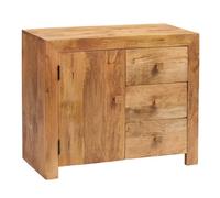 Indian Hub Toko Light Mango 3 Drawer Sideboard - Solid Mango Wood L45xW88xH75 cm in Brown Indian Hub Brown