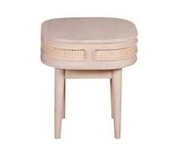 Indian Hub Valencia Bedside Table - Cane & Mango Wood - L50 x W50 x H55 cm in Light Pink Indian Hub Light Pink