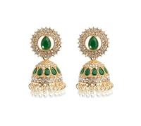 Indian Jhumki Bell Vintage Statement Dangle Drop Earrings for Women Ethnic Jhumka Beaded Tassel Dangling Round Stud Traditional Gypsy Fashion Trendy