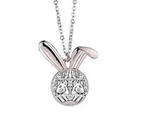 Indian Line Drawing Totem Pole Face Rabbit Necklace Pendant Bunny Animal Jewelry Gift