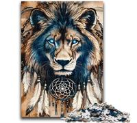 Indian Lion Jigsaw Puzzles for Adults 1000 Pieces,Help The Brain Exercise Addictive Toys to Cultivate Patience Suitable for Couples (50x75cm)