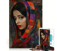 Indian Lisa Adult Jigsaw Puzzles1000 Pieces DIY Play Perfect Connection Pattern Assemble Art Display (50x75cm)