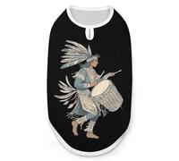 Indian Man in Traditional Costume with Drum Funny Dog Vest Cute Sleeveless Pet Shirt Pullover Cats T-Shirts Tank Tops 2XL