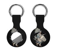 Indian Man in Traditional Costume with Drum Stylish Holder Cases Compatible with AirTag Silicone GPS Trackers Cover Keychain