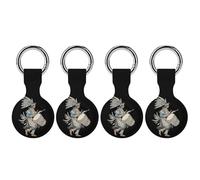 Indian Man in Traditional Costume with Drum Stylish Holder Cases Compatible with AirTag Silicone GPS Trackers Cover Keychain