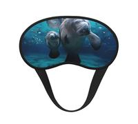 Indian Manatees Print Sleep Mask, Eye Sleeping Mask for Women and Men for Total Darkness, Reduces Puffy Eye Mask
