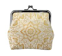 Indian Manuscript Coin Purse-Leather Kiss Lock Wallet Small Clutch