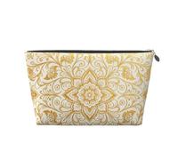 Indian Manuscript Leather Travel Makeup Bag-Waterproof Cosmetic Pouch