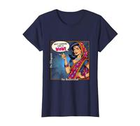 Indian Meet Me in India Funny Just Looking Like A Wow T-Shirt, Women, Navy Blue, Medium