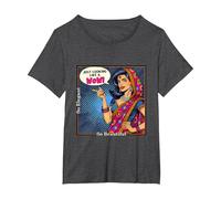 Indian Meet Me in India Funny Just Looking Like A Wow T-Shirt, Women's Plus, Dark Heather Grey, 2X
