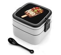 Indian Milk Ice Cream Cute Bento Box for Women Men Double Layer Leak Proof Lunch Boxes with Handle Food Container