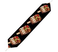 Indian Milk Ice Cream Trendy Table Runner With Tassels Soft Plush Table Cloth Living Room Decor 200*33cm