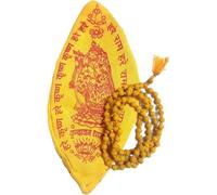 INDIAN MODERN ART Haldi Mala Original Turmeric Mala for Sadhna, Siddhi & Jaap (108+1 Beads) with Gaumukhi Jaap Bag | Jupiter (Guru) Puja | Yellow Jaapa Mala + Gomukhi Bag Combo, 15 inches, Tarmaric