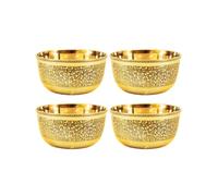 INDIAN MODERN ART PURE Brass Embossed Dessert Bowl/Katori Set of 4 | Handcrafted Traditional Brass Serving Bowls | Ideal for Home, Marriage, Party, Restaurant & Hotel Use