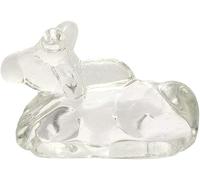 INDIAN MODERN ART Small Size Crystal Glass Nandi Statue Idol for Pooja, Home-Office Decor, and Car Dashboard (2 Inches Height)