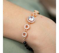 Indian Nazaria Round Zircon Mangalsutra Beaded Indian Bracelet The Colourful Aura Black 7