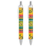 Indian Pakistani Truck Art Retractable Ballpoint Pen Black Ink Ball Point 0.5mm Smooth Writing Note Taking Accessories For Office 2 PCS