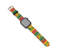 Indian Pakistani Truck Art Silicone Watch Strap 38mm 40mm 42mm 44mm Quick Release Compatible with IWatch Series 10 9 Ultra 8 7 6 5 4 3 2 1 SE