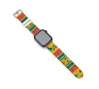 Indian Pakistani Truck Art Silicone Watch Strap 38mm 40mm 42mm 44mm Quick Release Compatible with IWatch Series 10 9 Ultra 8 7 6 5 4 3 2 1 SE