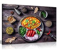 Indian Paneer Dish With Spices Restaurant Canvas Wall Art Picture Print (24X16)