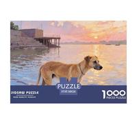 Indian Pariah Dog 1000 Piece Jigsaw Puzzle Educational Games Creative Pet Dog Jigsaw Puzzles Color Challenge for Travel Gifts,Present 38x26cm/1000pcs