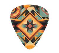 Indian Pattern Wzywhj Prints Abs Guitar Picks 12 Piece, Easy Grip Uke Picks For Your Bass, Ukulele, Acoustic Or Electric Guitar