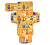Indian Pharaoh Style Cats Brigher Reusable Diaper Changing mat with Tissue Pocket Diaper mat Changing pad for Girl & Boy cambiadores de pa?ales para Bebes