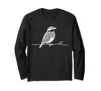 Indian Pitta Line Art Birdwatcher Long Sleeve T-Shirt