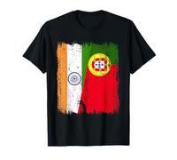 Indian Portuguese Half Flag India Portugal Jersey T-Shirt