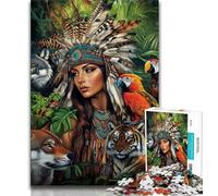 Indian Princess 1000 Piece Jigsaw Puzzle for Adults And Teenagers,Help The Brain Exercise Addictive Toys to Cultivate Patience Unique Challenge Game (38x26cm)
