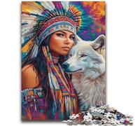 Indian Princess 1000 Piece Jigsaw Puzzles for Adults Gifts,Family Game Stress Reliever Difficult Challenge Secret Santa Gifts (38x52cm)