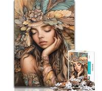 Indian Princess Adult Jigsaw Puzzles 1000 Pieces,Challenging To Complete But Fun And Humorous Unique Home Decor And Gifts (38x26cm)