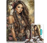 Indian Princess Jigsaw Puzzles for Adults 1000 Piece Puzzle,Challenging To Complete But Fun And Humorous Educational Game for Birthday (38x26cm)
