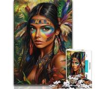 Indian Princess Jigsaw Puzzles for Adults 1000 Pieces,Stress Reliever Difficult Challenge Suitable for Desktop Decoration (38x26cm)