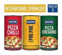 Indian Pure Delicious Keya International Sprinklers Combo- Italian Pizza Oregano 80G, Piri Piri 80G, Italian Pizza Chilli 70G