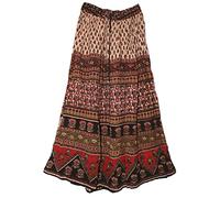 Indian Rayon Crinkle Ethnic Skirt Hippy Gypsy Kjol Jupe Rock Boho Falda Women