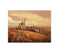 Indian Riding on a Hill，1000 Piece Jigsaw Puzzle for Adults, Wooden Material, Great Gift for Christmas & Holidays（75x50cm）-P93