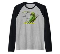 Indian Ringneck Parakeet Green Parrot Pet Bird Lover Raglan Baseball Tee