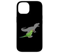 Indian Ringneck Parakeet with T rex Shadow Bird Lovers Case for iPhone 14