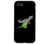 Indian Ringneck Parakeet with T rex Shadow Bird Lovers Case for iPhone SE (2020) / 7/8
