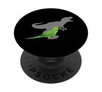 Indian Ringneck Parakeet with T rex Shadow Bird Lovers PopSockets Adhesive PopGrip
