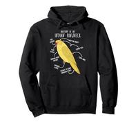 Indian Ringneck Parrot Anatomy Funny Pet Lutino Yellow Bird Pullover Hoodie